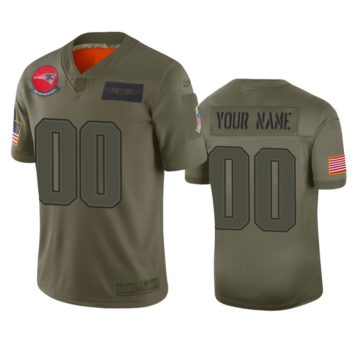 New England Patriots Custom Camo 2019 Salute To Service Limited Jersey - Cocomos