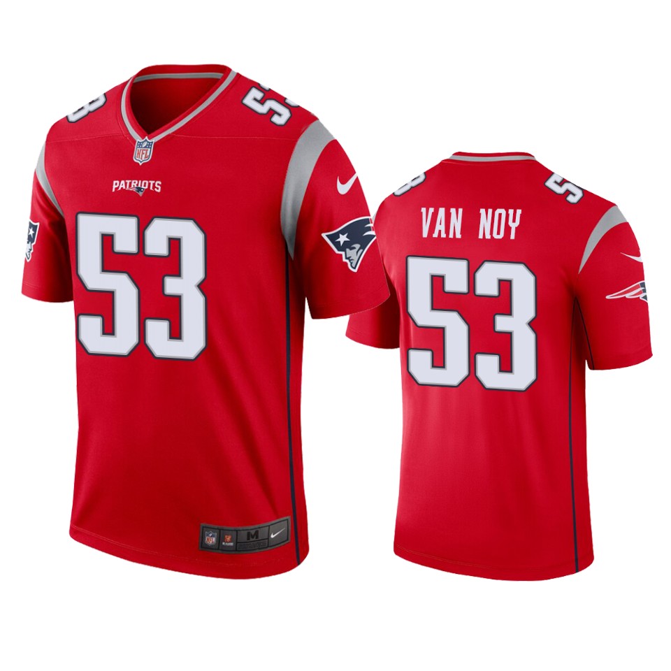 New England Patriots Kyle Van Noy Red Inverted Legend Jersey - Cocomos