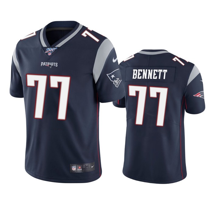 New England Patriots Michael Bennett Navy 100th Season Vapor Limited Jersey