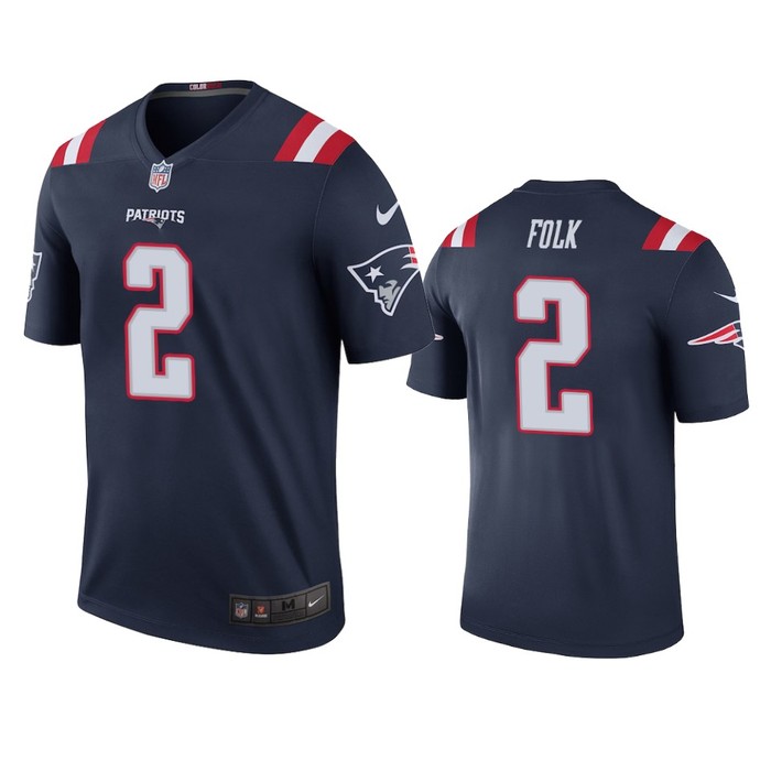 New England Patriots Nick Folk Navy Color Rush Legend Jersey