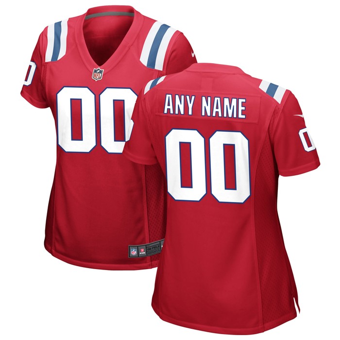 New England Patriots Womens Alternate Custom Jersey Red Custom Jerseys Nfl