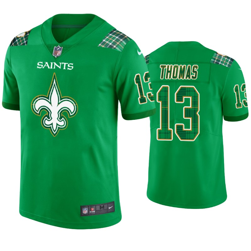 New Orleans Saints #13 Michael Thomas Jersey St. Patricks Day Kelly Green Lucky - Men - Cocomos