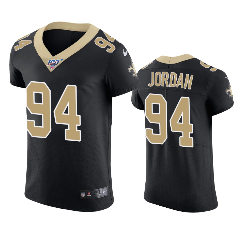 New Orleans Saints Cameron Jordan Black 100th Season Vapor Elite Jersey - Cocomos