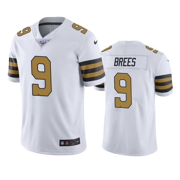 New Orleans Saints Drew Brees White 100th Season Color Rush Jersey