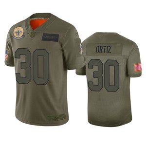 New Orleans Saints Ricky Ortiz Olive 2019 Salute To Service Limited Jersey - Cocomos