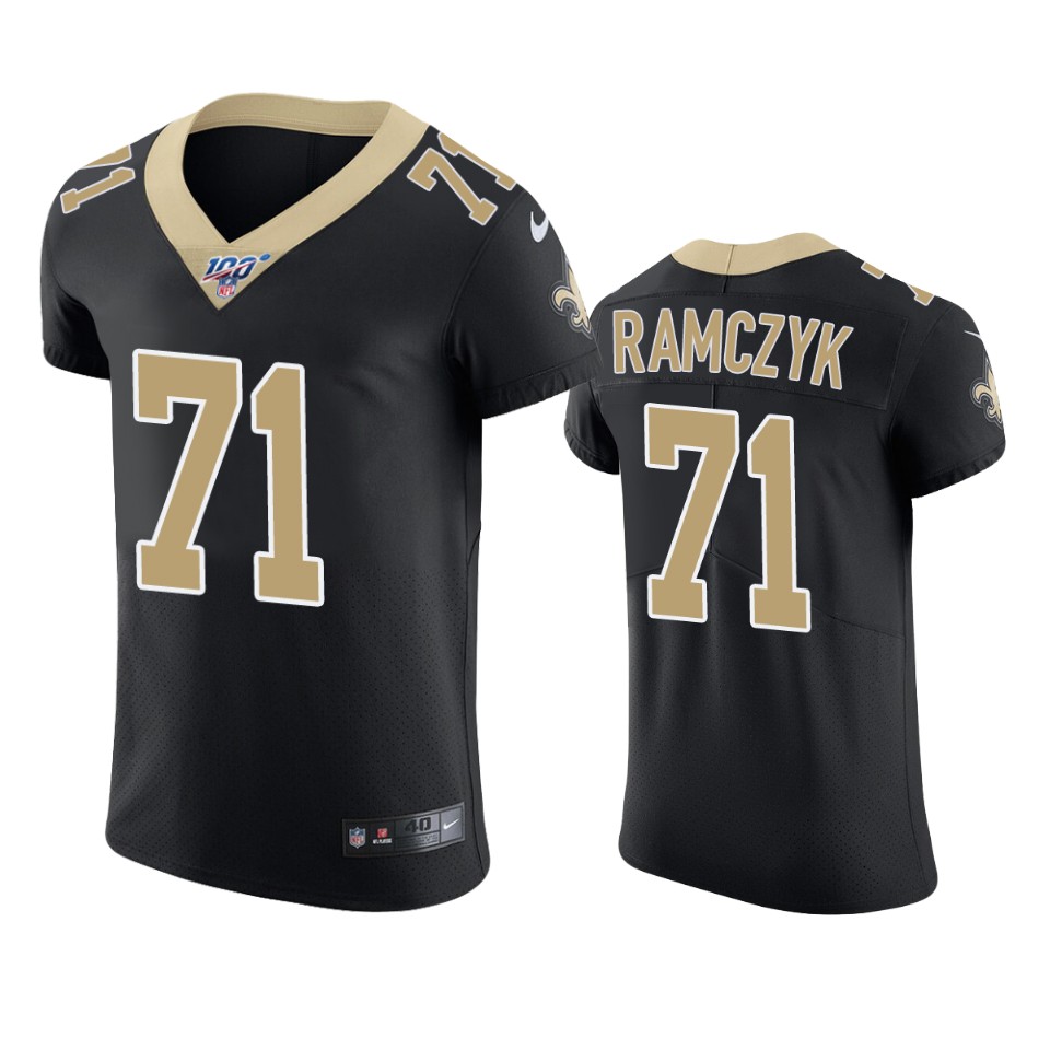 New Orleans Saints Ryan Ramczyk Black 100th Season Vapor Elite Jersey - Cocomos