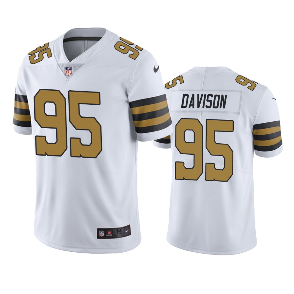 New Orleans Saints Tyeler Davison White Nike Color Rush Limited Jersey - Cocomos