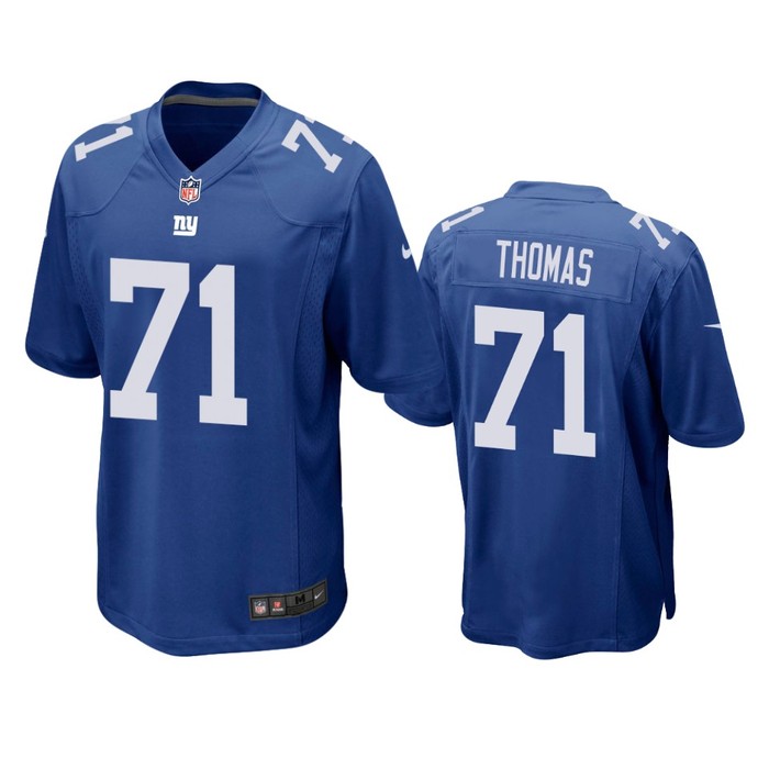 New York Giants Andrew Thomas Royal 2020 Nfl Draft Game Jersey - Cocomos