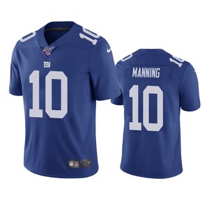 New York Giants Eli Manning Royal 100th Season Vapor Limited Jersey - Cocomos