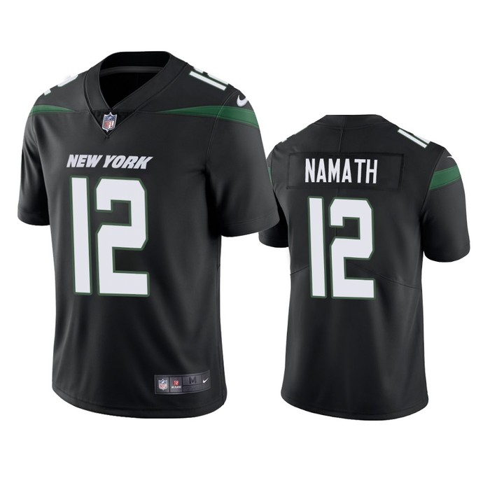 New York Jets #12 Joe Namath Black Vapor Untouchable Limited Jersey - Mens - Cocomos