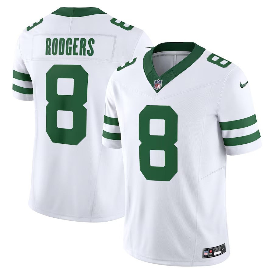 New York Jets #8 Aaron Rodgers Legacy Vapor Fuse Limited Jersey - White - Cocomos