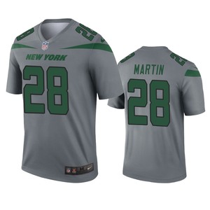 New York Jets Curtis Martin Gray Inverted Legend Jersey - Cocomos