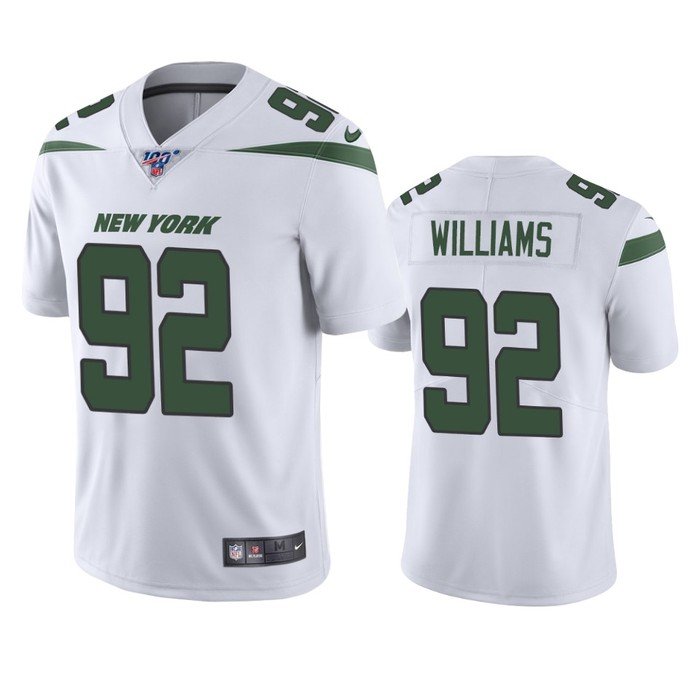 New York Jets Leonard Williams White 100th Season Vapor Limited Jersey - Cocomos