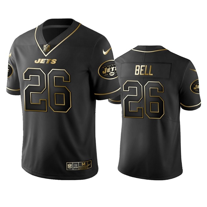 New York Jets Leveon Bell Black Golden Edition 2019 Vapor Untouchable Limited Jersey - Mens - Cocomos