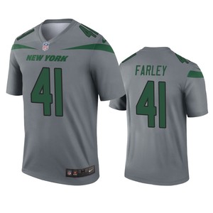 New York Jets Matthias Farley Gray Inverted Legend Jersey