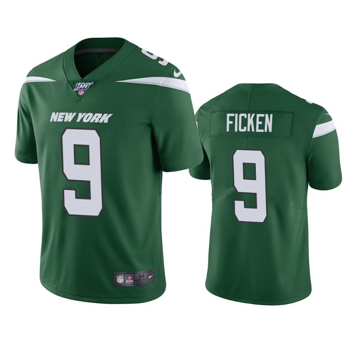 New York Jets Sam Ficken Green 100th Season Vapor Limited Jersey - Cocomos