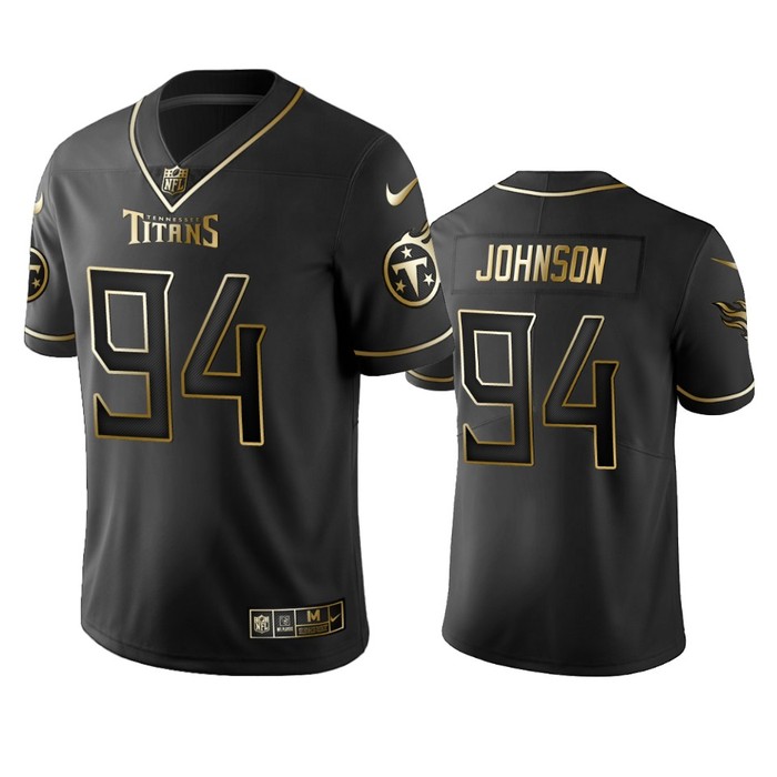 Nfl 100 Austin Johnson Tennessee Titans Black Golden Edition Vapor Untouchable Limited Jersey - Mens