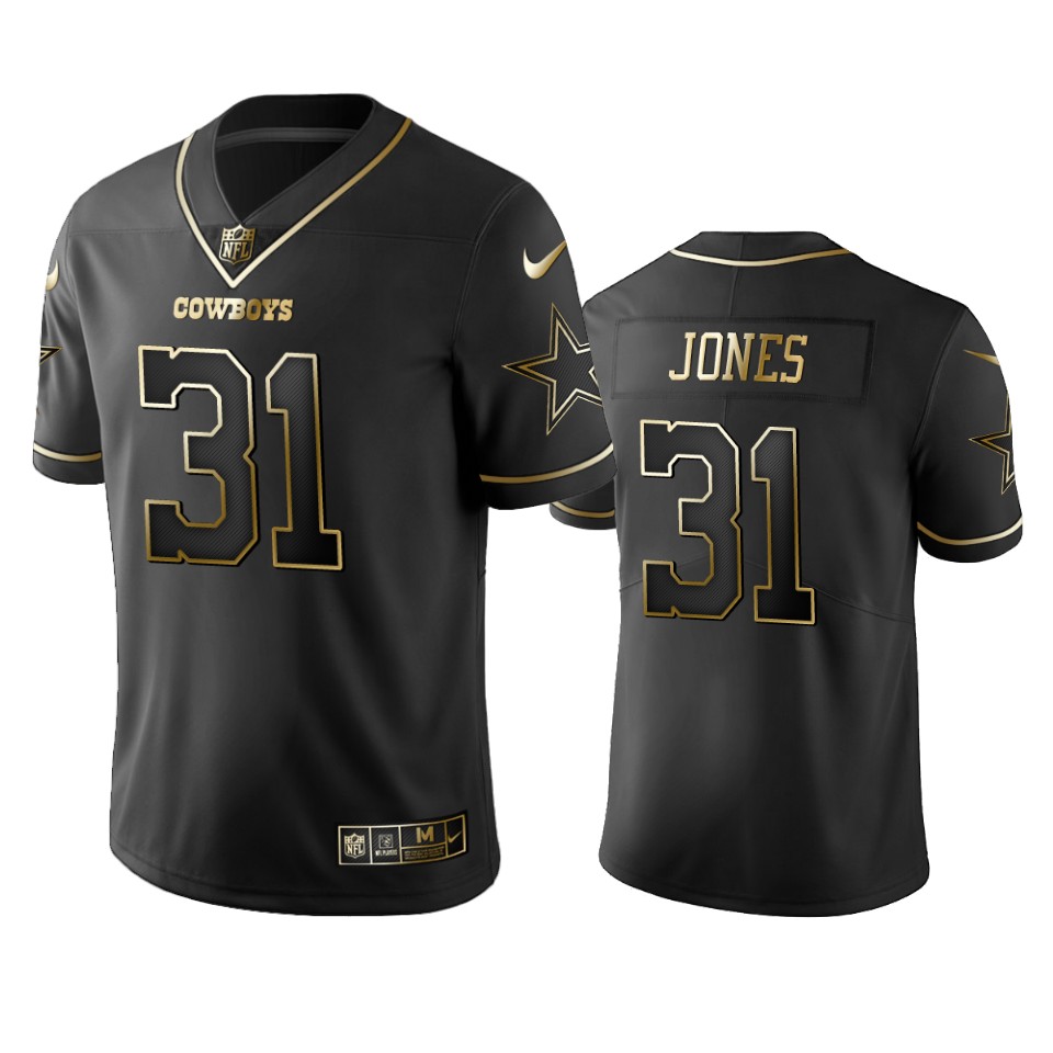 Nfl 100 Byron Jones Dallas Cowboys Black Golden Edition Vapor Untouchable Limited Jersey - Mens - Cocomos