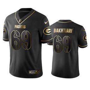 Nfl 100 Commercial David Bakhtiari Green Bay Packers Black Golden Edition Vapor Untouchable Limited Jersey - Mens