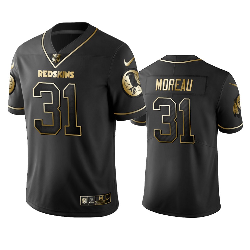 Nfl 100 Commercial Fabian Moreau Washington Redskins Black Golden Edition Vapor Untouchable Limited Jersey - Mens - Cocomos