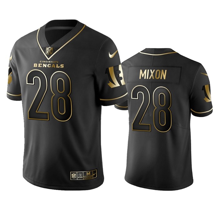 Nfl 100 Commercial Joe Mixon Cincinnati Bengals Black Golden Edition Vapor Untouchable Limited Jersey - Mens