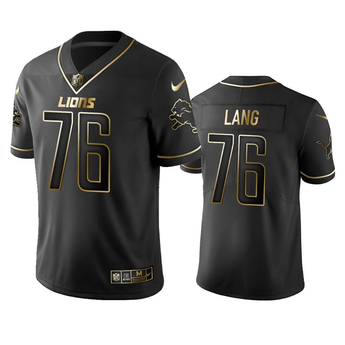 Nfl 100 Commercial T.j. Lang Detroit Lions Black Golden Edition Vapor Untouchable Limited Jersey - Mens - Cocomos