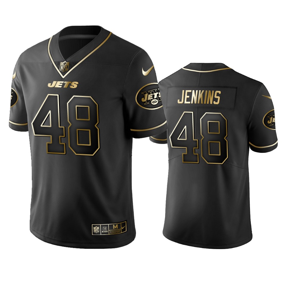 Nfl 100 Jordan Jenkins New York Jets Black Golden Edition Vapor Untouchable Limited Jersey - Mens - Cocomos