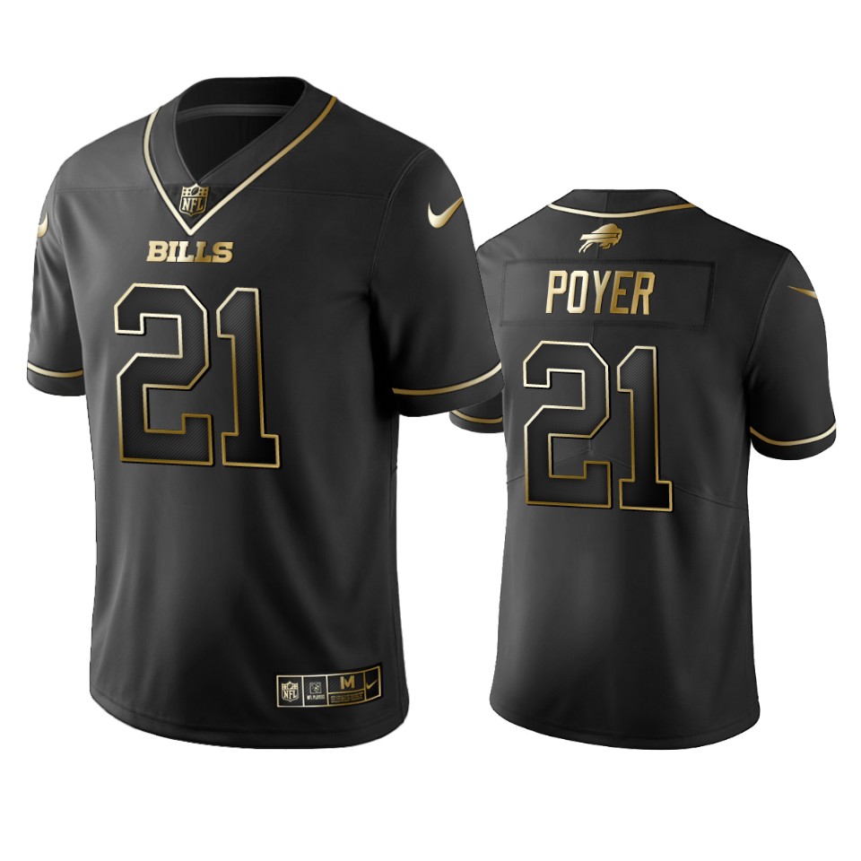 Nfl 100 Jordan Poyer Buffalo Bills Black Golden Edition Vapor Untouchable Limited Jersey - Mens - Cocomos