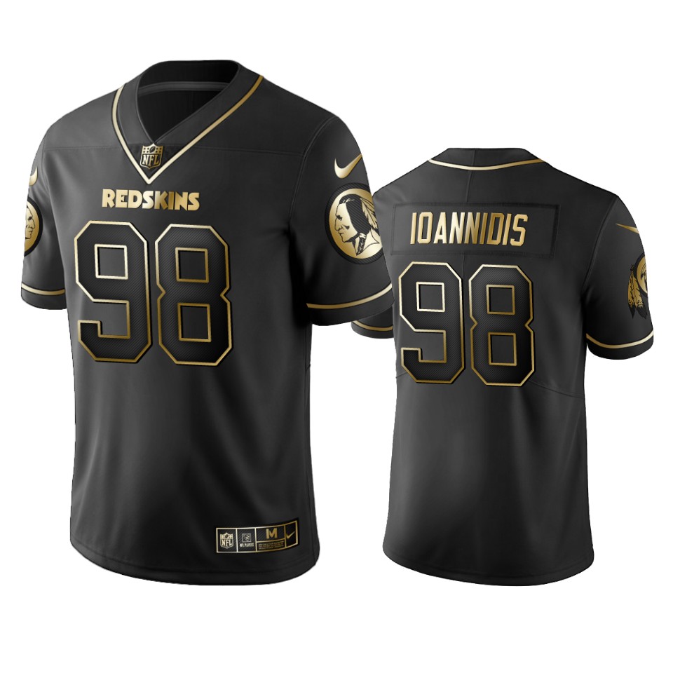 Nfl 100 Matt Ioannidis Washington Redskins Black Golden Edition Vapor Untouchable Limited Jersey - Mens - Cocomos