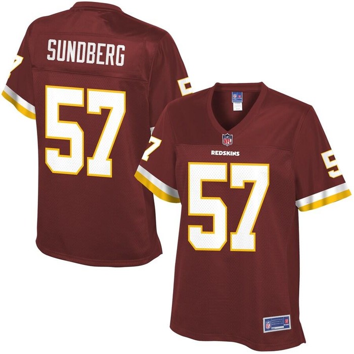 Nick Sundberg Washington Redskins Nfl Pro Line Womens Team Color Jersey - Burgundy