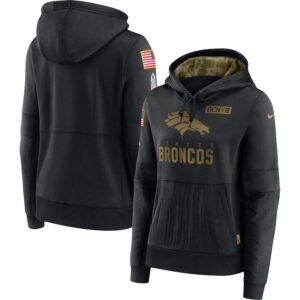 Nike Denver Broncos Womens Black 2020 Salute To Service Performance Pullover Hoodie - Cocomos