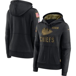 Nike Kansas City Chiefs Womens Black 2020 Salute To Service Performance Pullover Hoodie