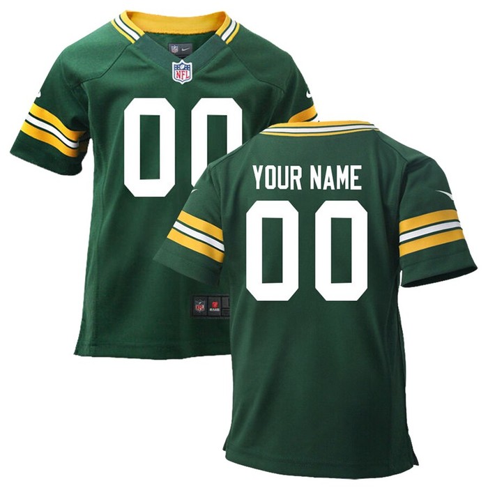 Nike Toddler Green Bay Packers Customized Team Color Game Jersey - Cocomos