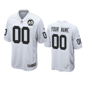 Oakland Raiders Custom White 60th Anniversary Game Jersey