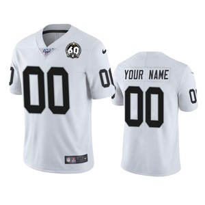 Oakland Raiders Custom White 60th Anniversary Vapor Limited Jersey