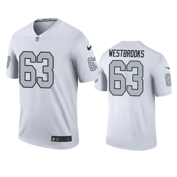 Oakland Raiders Ethan Westbrooks White Color Rush Legend Jersey - Mens - Cocomos