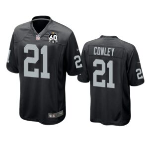 Oakland Raiders Gareon Conley Black 60th Anniversary Game Jersey - Cocomos