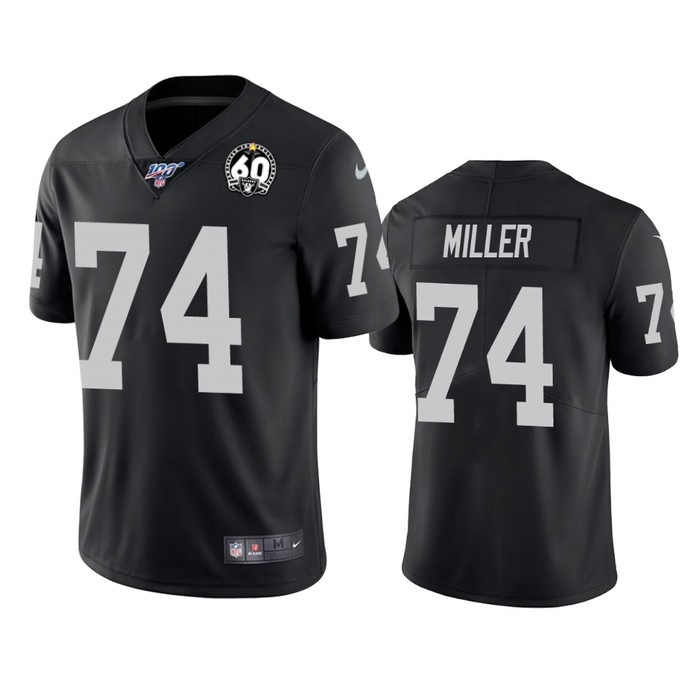 Oakland Raiders Kolton Miller Black 60th Anniversary Vapor Limited Jersey - Cocomos