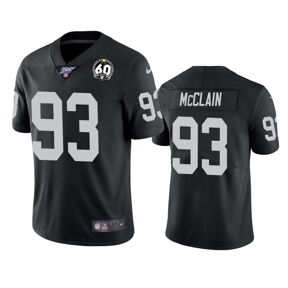 Oakland Raiders Terrell Mcclain Black 60th Anniversary Vapor Limitd Jersey - Cocomos