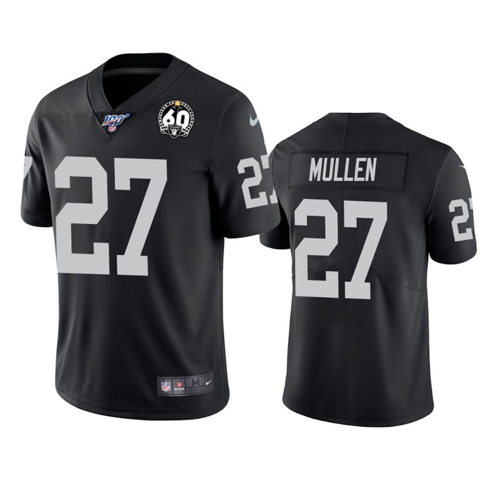 Oakland Raiders Trayvon Mullen Black 60th Anniversary Vapor Limited Jersey