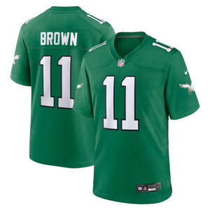 Philadelphia Eagles #11 Aj Brown Alternate Game Player Jersey - Kelly Green - Cocomos