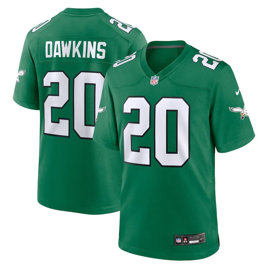 Philadelphia Eagles #20 Brian Dawkins Alternate Retired Player Game Jersey - Kelly Green - Cocomos