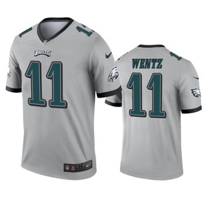 Philadelphia Eagles Carson Wentz Silver Inverted Legend Jersey