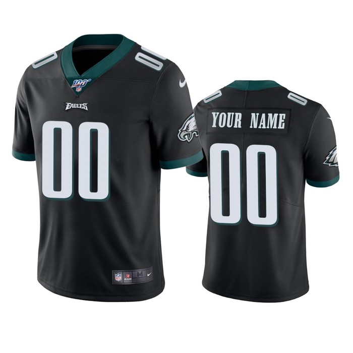 Philadelphia Eagles Custom Black 100th Season Vapor Limited Jersey