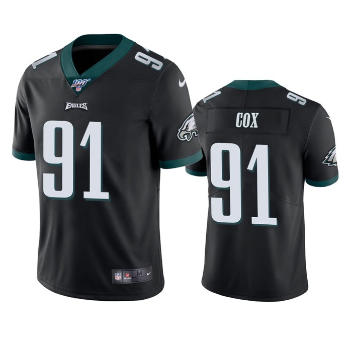 Philadelphia Eagles Fletcher Cox Black 100th Season Vapor Limited Jersey