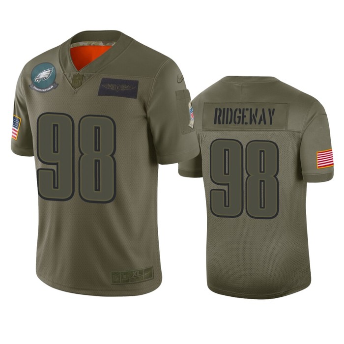 Philadelphia Eagles Hassan Ridgeway Camo 2019 Salute To Service Limited Jersey