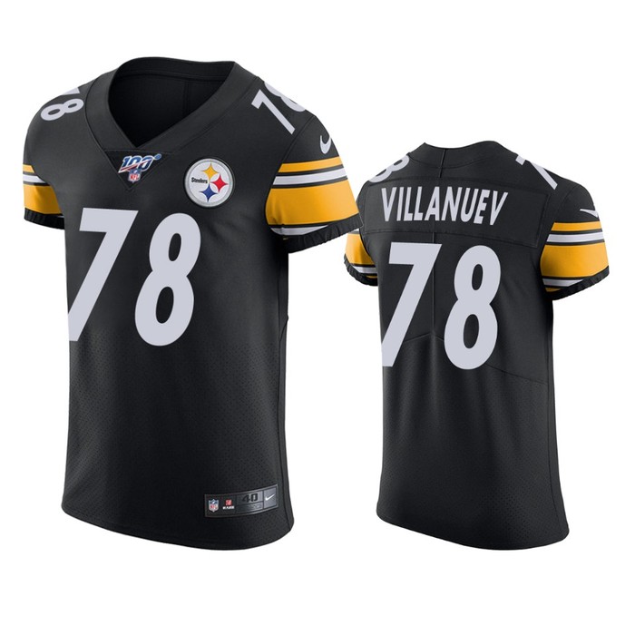 Pittsburgh Steelers Alejandro Villanueva Black 100th Season Vapor Elite Jersey - Cocomos