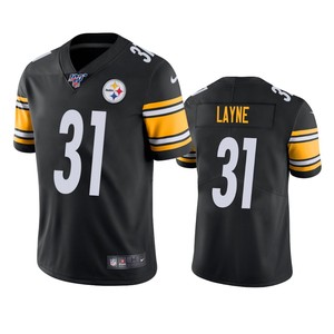 Pittsburgh Steelers Justin Layne Black 100th Season Vapor Limited Jersey