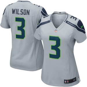 Russell Wilson Seattle Seahawks Nike Womens Game Jersey - Gray