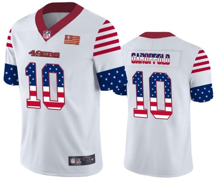 San Francisco 49ers 10 White Throwback Flag Jersey - Cocomos